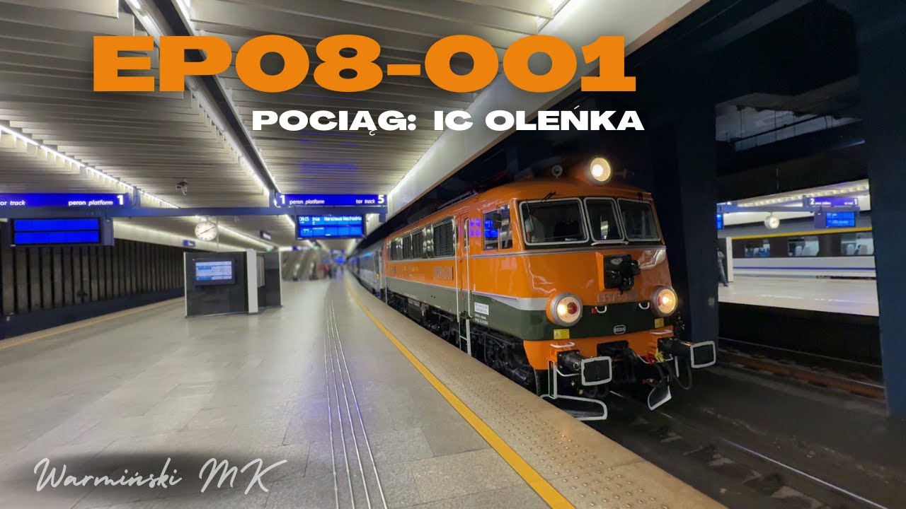Lokomotywa EP08-001 w fabrycznym malowaniu, świeżo po naprawie. Warszawa Centralna 2025