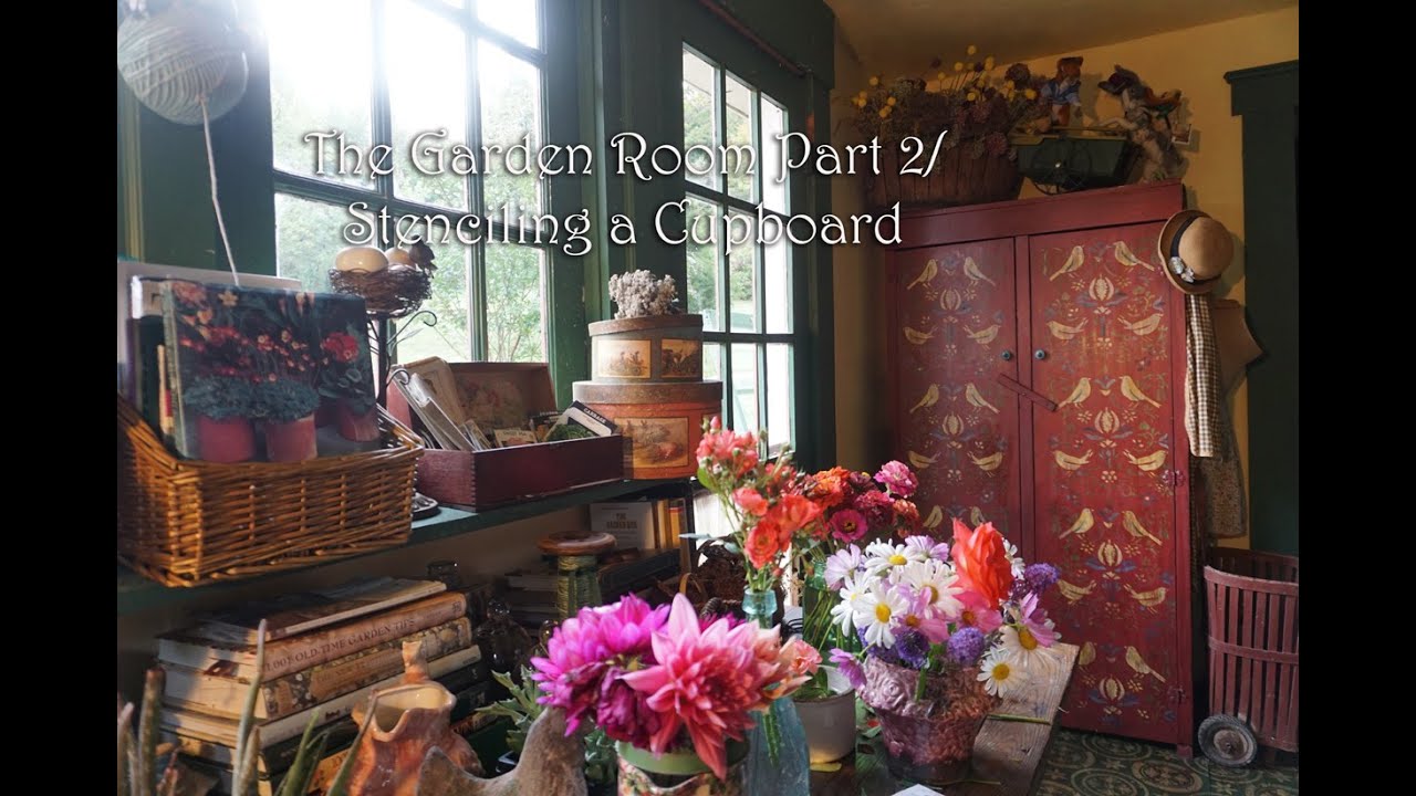 Garden Room part 2/   Stenciled Cupboard inspired by William Morris/ Red pepper Soup