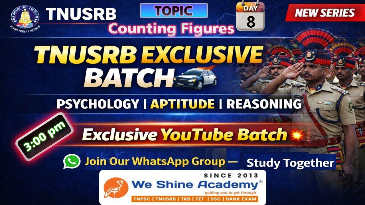 TNUSRB Exclusive YouTube Batch 🚔 | Psychology + Aptitude + Reasoning | Topic : Counting of Figures