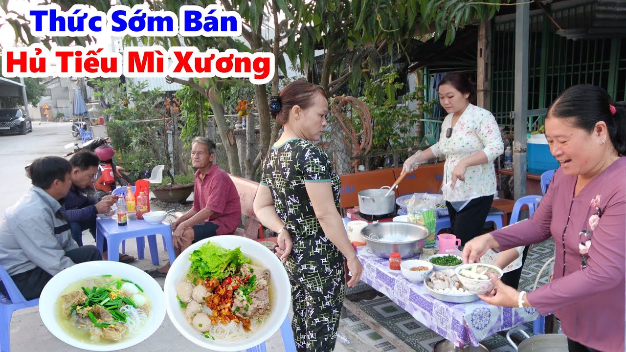 Có Đám Không Ai Bán Đồ Ăn Sáng Hai Thím Cháu Nấu Nồi | HỦ TIẾU MÌ XƯƠNG | Bán Không Kịp Chạy/ #NSĐQ