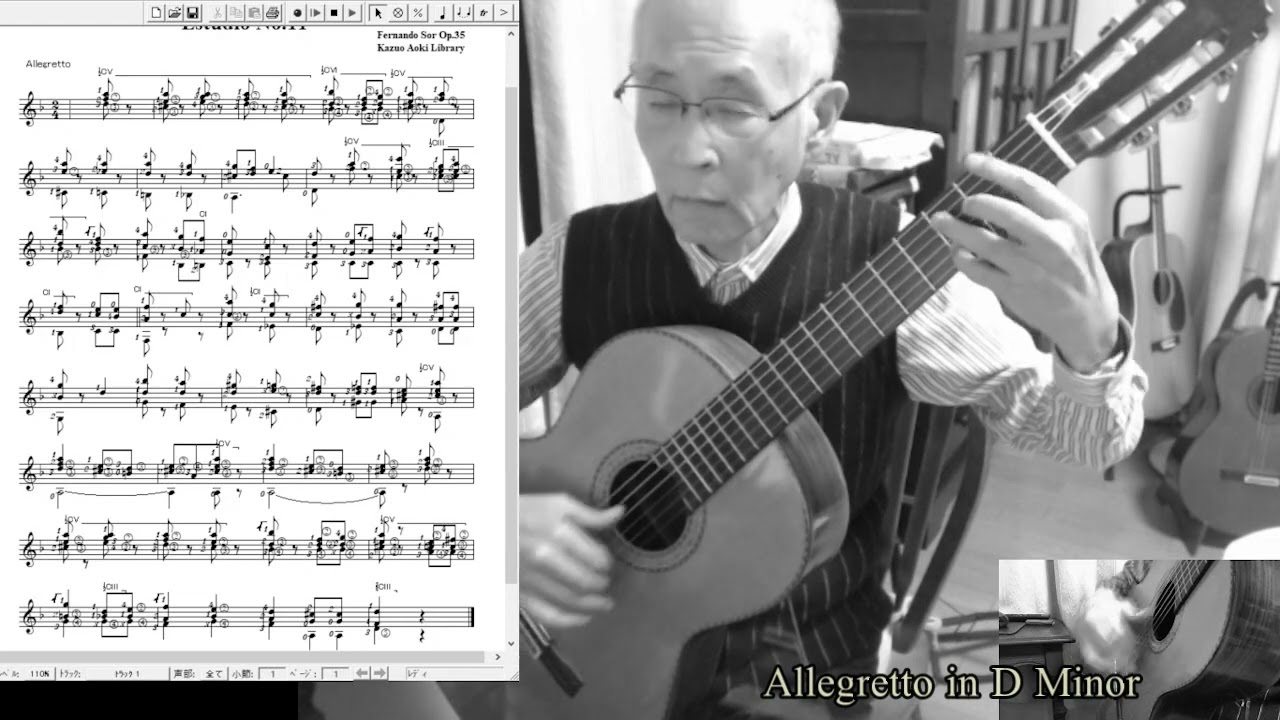 Fernando Sor Op.35 No.11 Allegrettoフェルナンド・ソル練習曲Op.35-11アレグレットPlayed by Kazuo Aoki