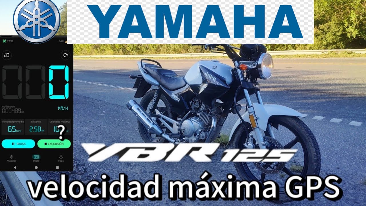 Yamaha ybr 125 velocidad máxima GPS (top speed)