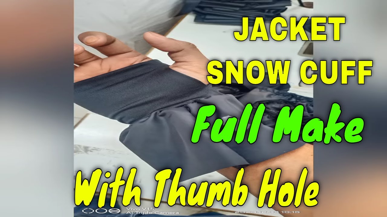 how to make jacket snow cuff with thumb hole , cuff rib,cuff attach, snowcuff, cuff,🌹🔥🇧🇩🇦🇷🎌👙