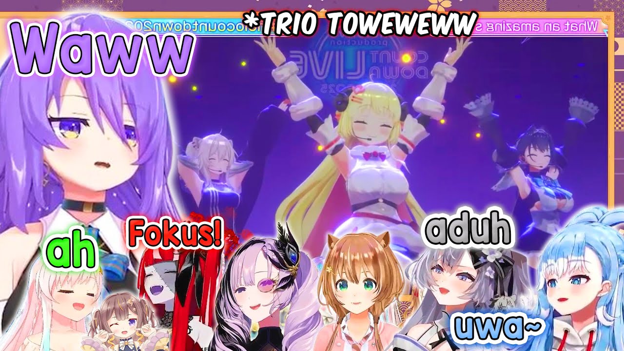 Reaksi Member ID Saat Ngeliat Trio Toweweww Performance Hololive COUNTDOWN LIVE 2024▷2025!【Hololive】