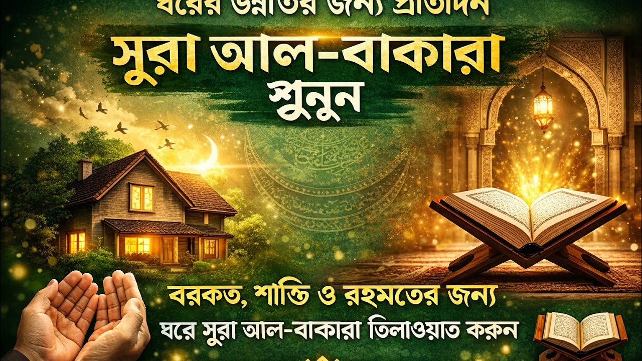 ঘরের উন্নতির জন্য প্রতিদিন সূরা বাকারা শুনুন,Sura Al Baqarah Full Quran Recitation Ahmed Al Shalabi