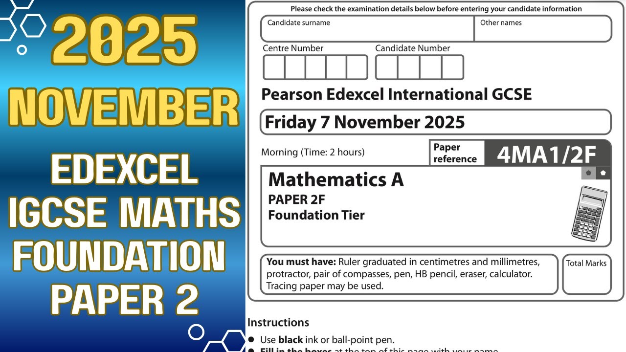 Edexcel iGCSE Maths November 2025 Foundation Paper 2 | 4MA1/2F | S.E.T For You