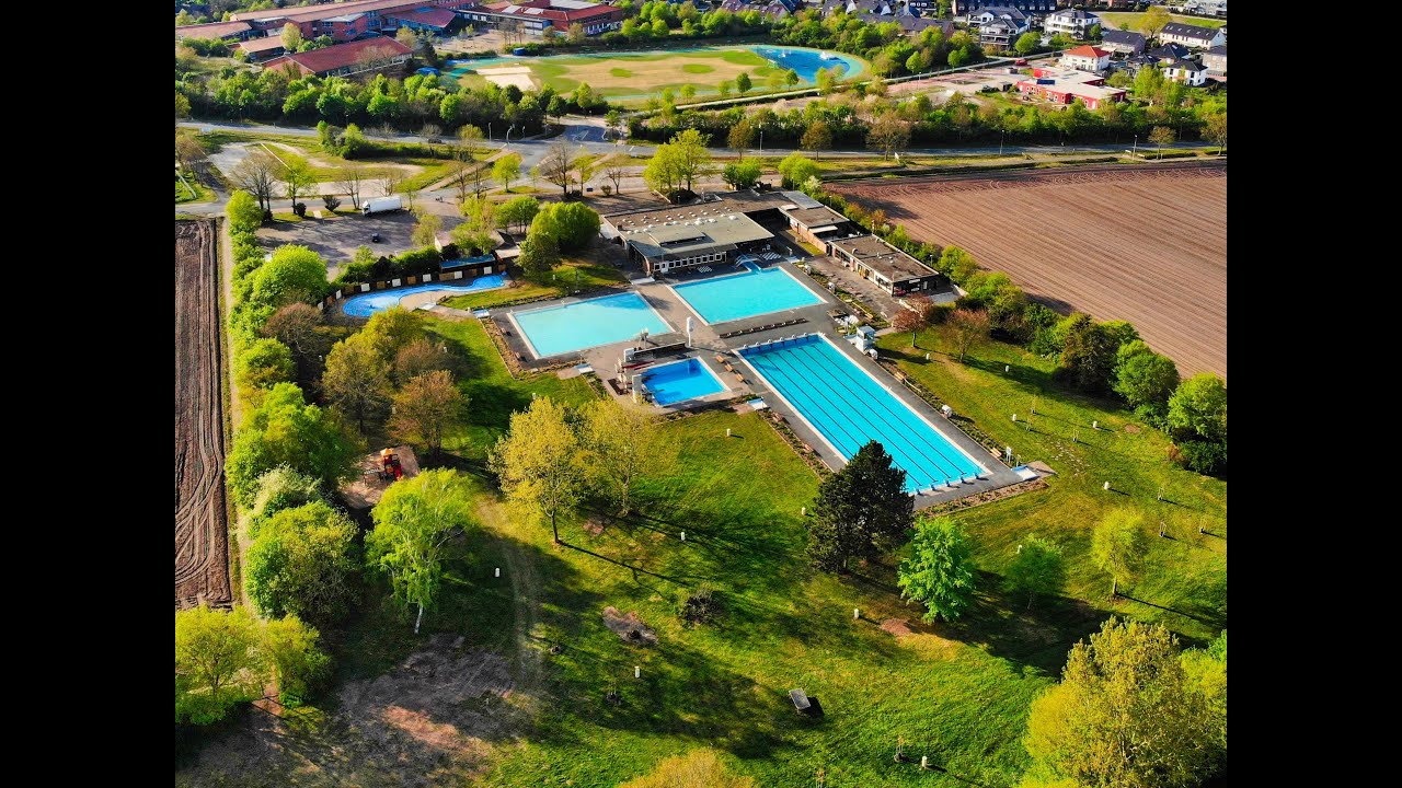 #012 Freibad Weyhe Drohnen Überflug Schwimmbad