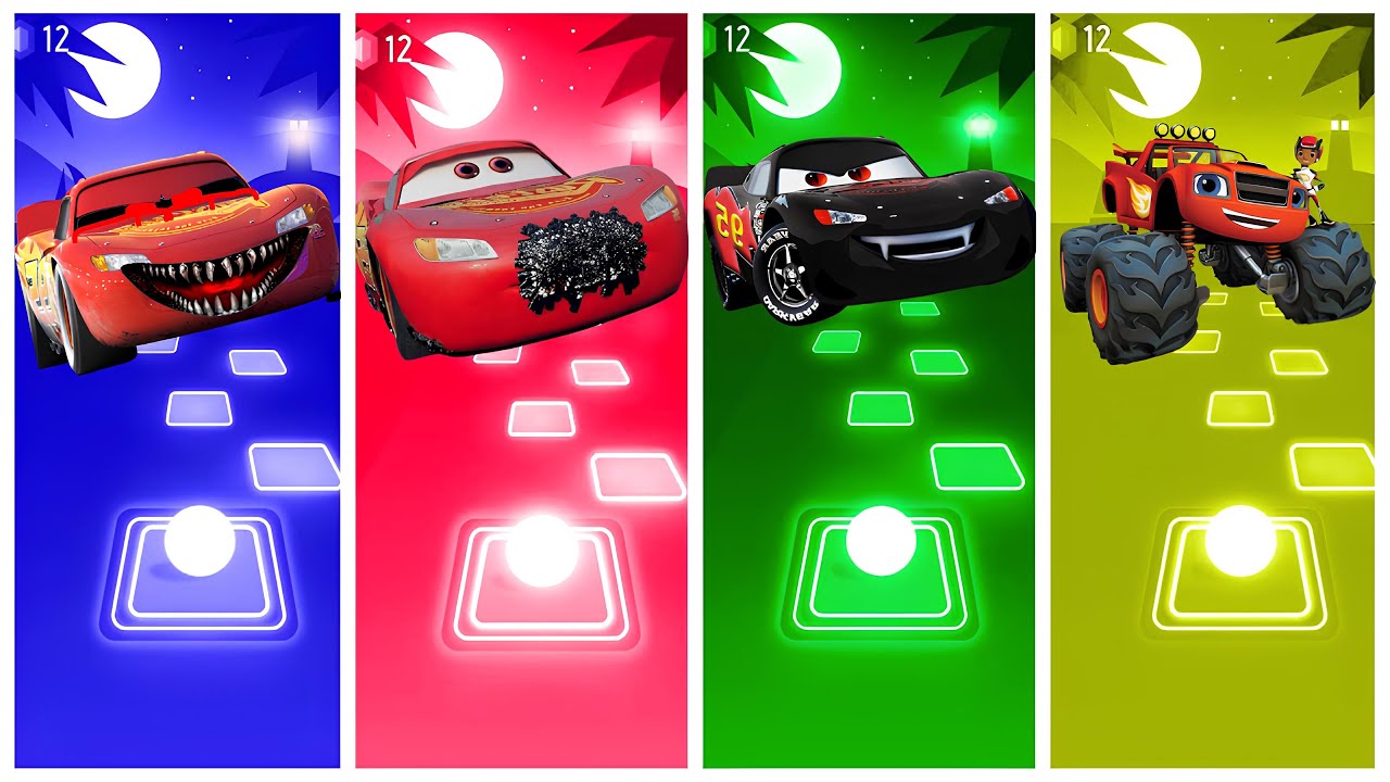 McQueen Monster 🆚 Evil McQueen 🆚 McQueen Eater 🆚 Blaze McQueen -  Tiles Hop EDM Rush🎶