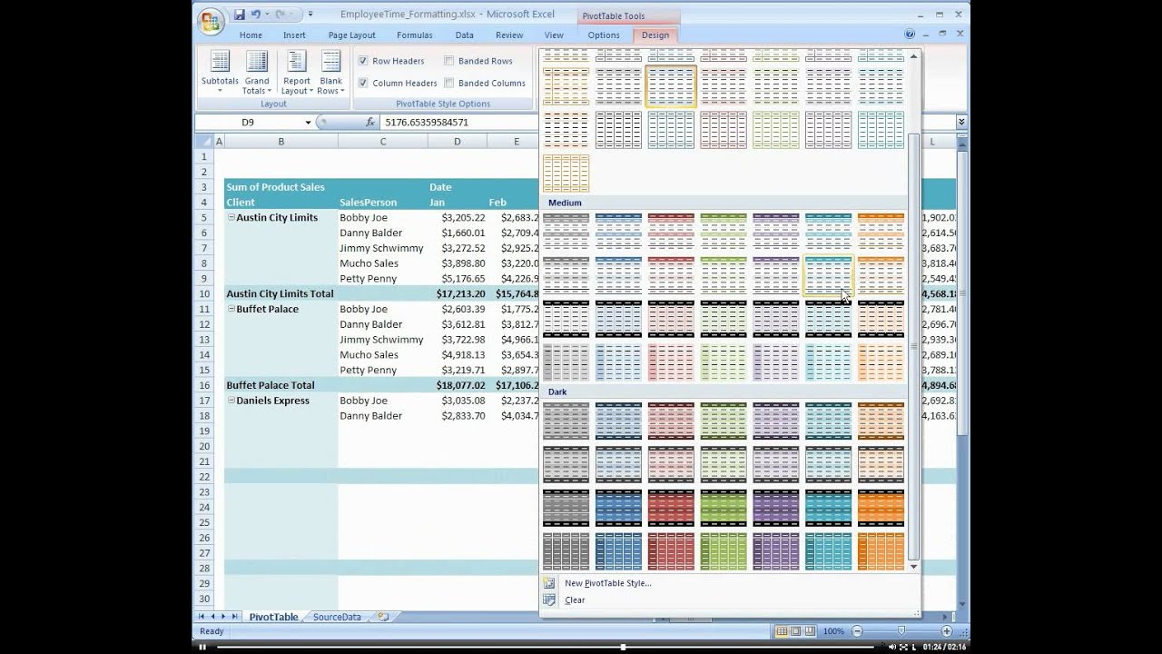 How to Format and Style a Pivot Table
