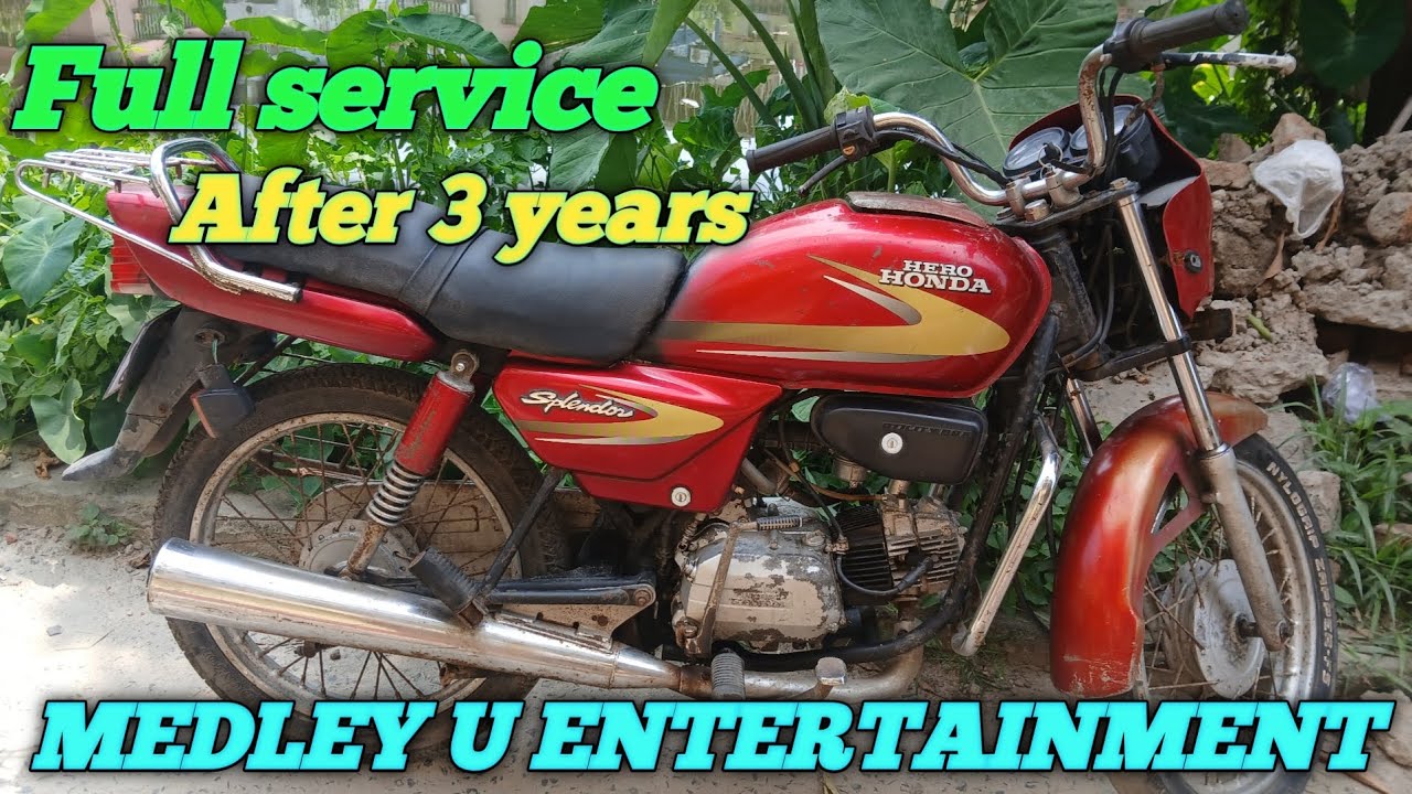 Hero Honda splendor bs3 2003 model full service after 3 years #viralvideo #athome #herohonda #bs3 