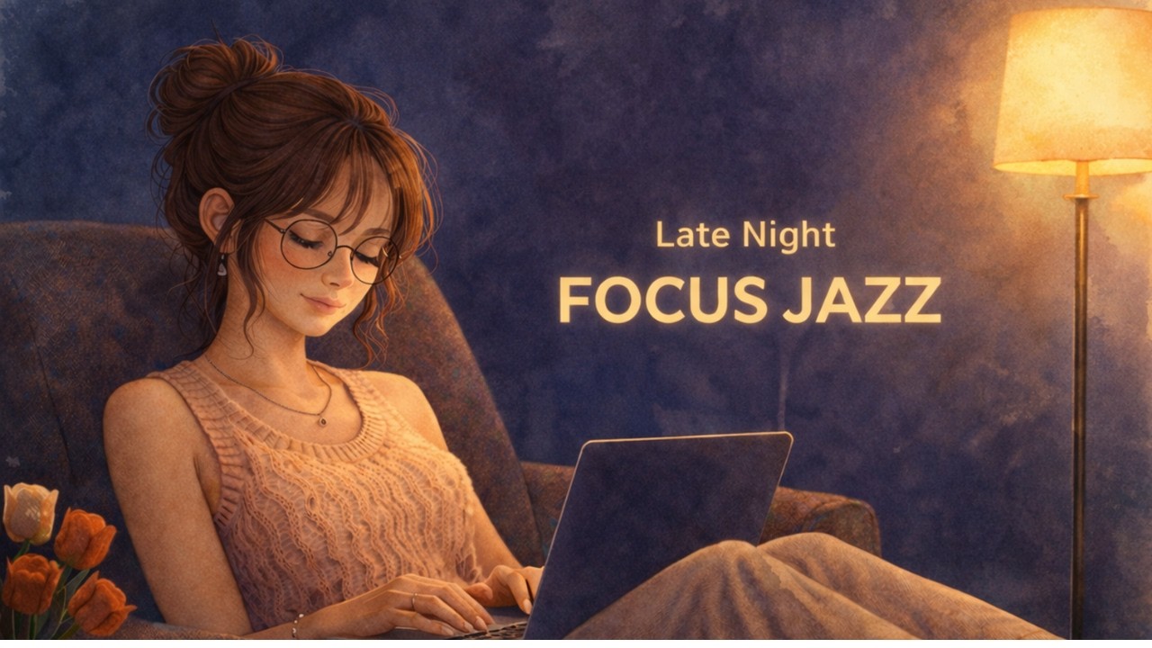 Late Night Focus Jazz ☕ Deep Focus Music 집중 음악 with Soft Female Vocals & Piano - Jazz Moments Cafe
