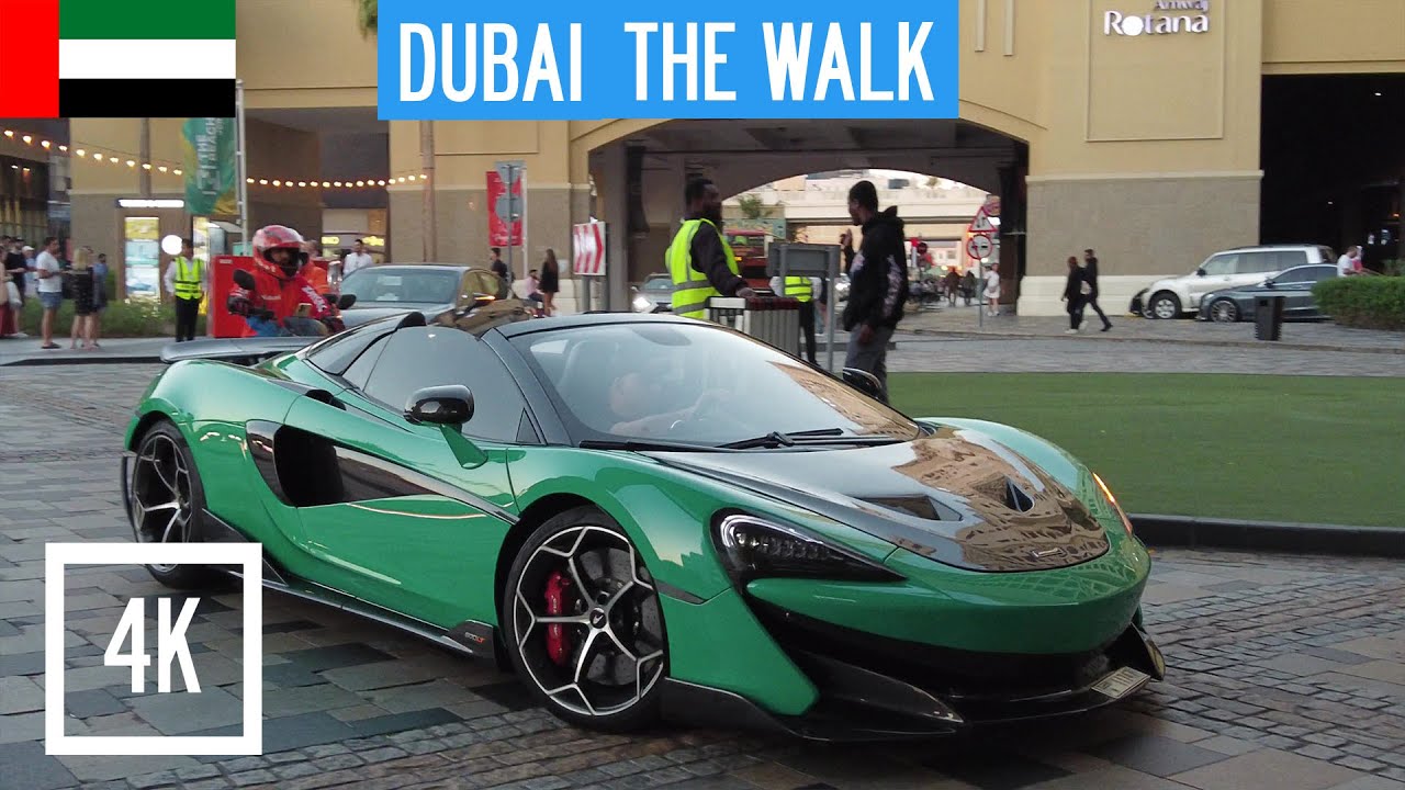Walking in the Walk, Dubai, UAE watching Supercars