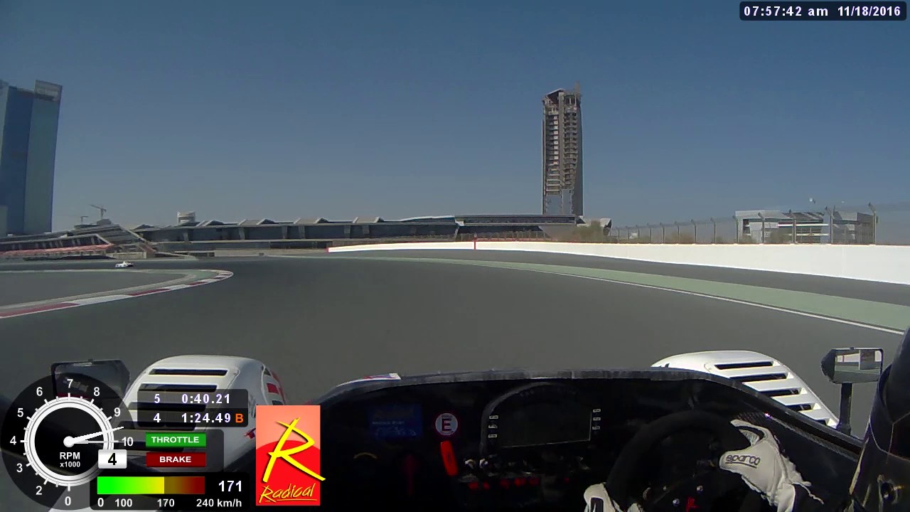 Dubai Autodrome National Circuit Radical SR3 lap record 1.23.40