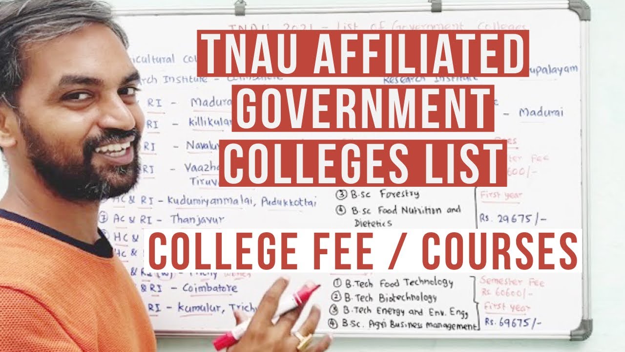 TNAU 2021 | Tamilnadu Government Agricultural colleges list | College fee