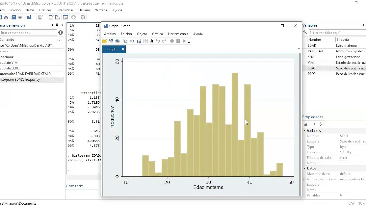 Exploración de variables en STATA
