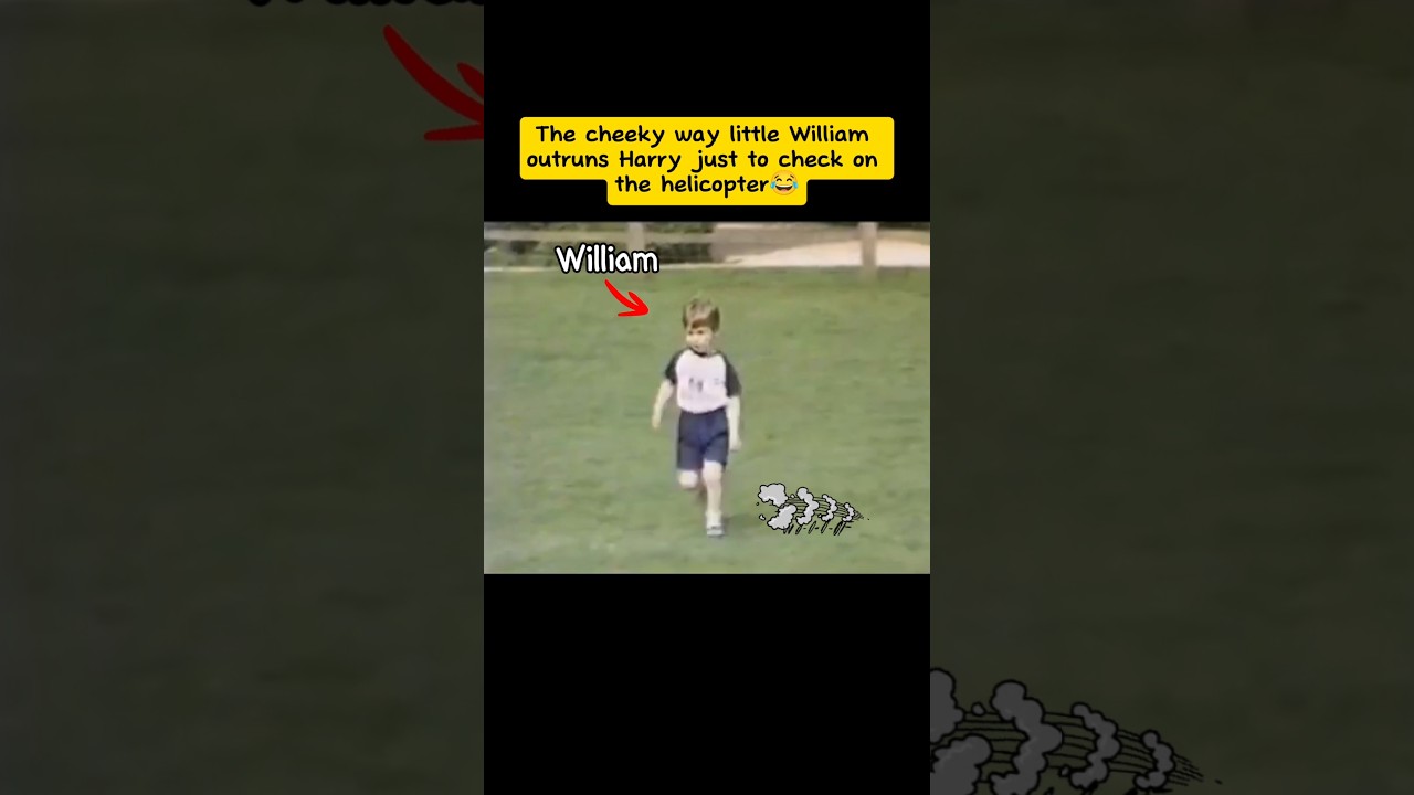 The cheeky way little William outruns Harry just to check on the helicopter😂