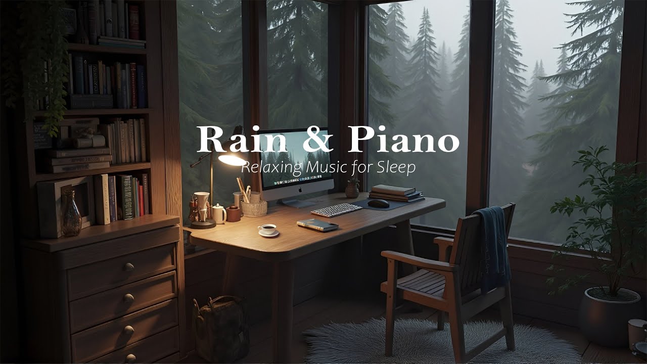 Rainy Night Piano ☔ Calm Music with Rain Sounds for Deep Sleep, Relaxation & Peaceful Night Mood