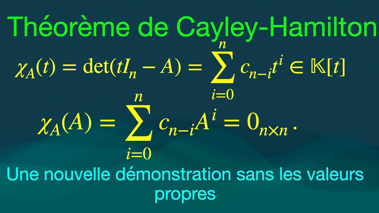 Théorème de Cayley–Hamilton & et théorème de Trace Cayley–Hamilton : Une nouvelle démonstration