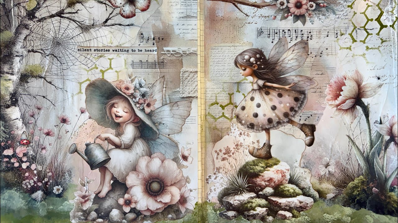 Double page with Moss and Spring Stories by Maremi