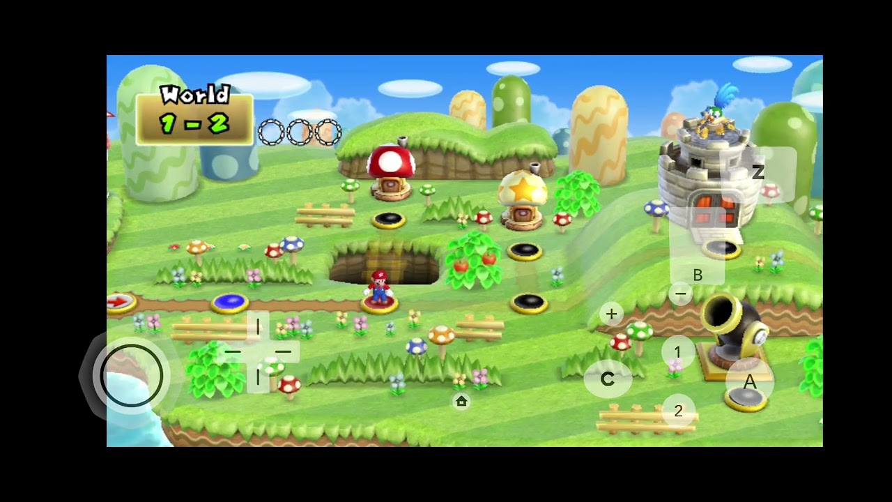 Playing with Old dolphin emulator Android on New Super Mario bros Wii 