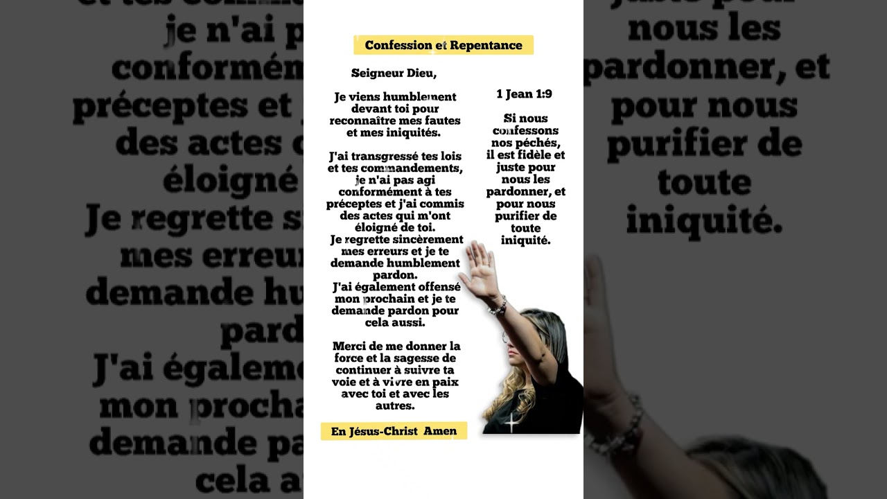 pri&egrave;re du jour : Confession et Repentance