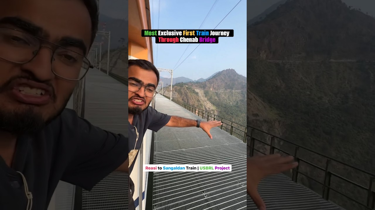 Exclusive First Train Journey on Chenab Bridge #indianrailways #chenabbridge #shorts