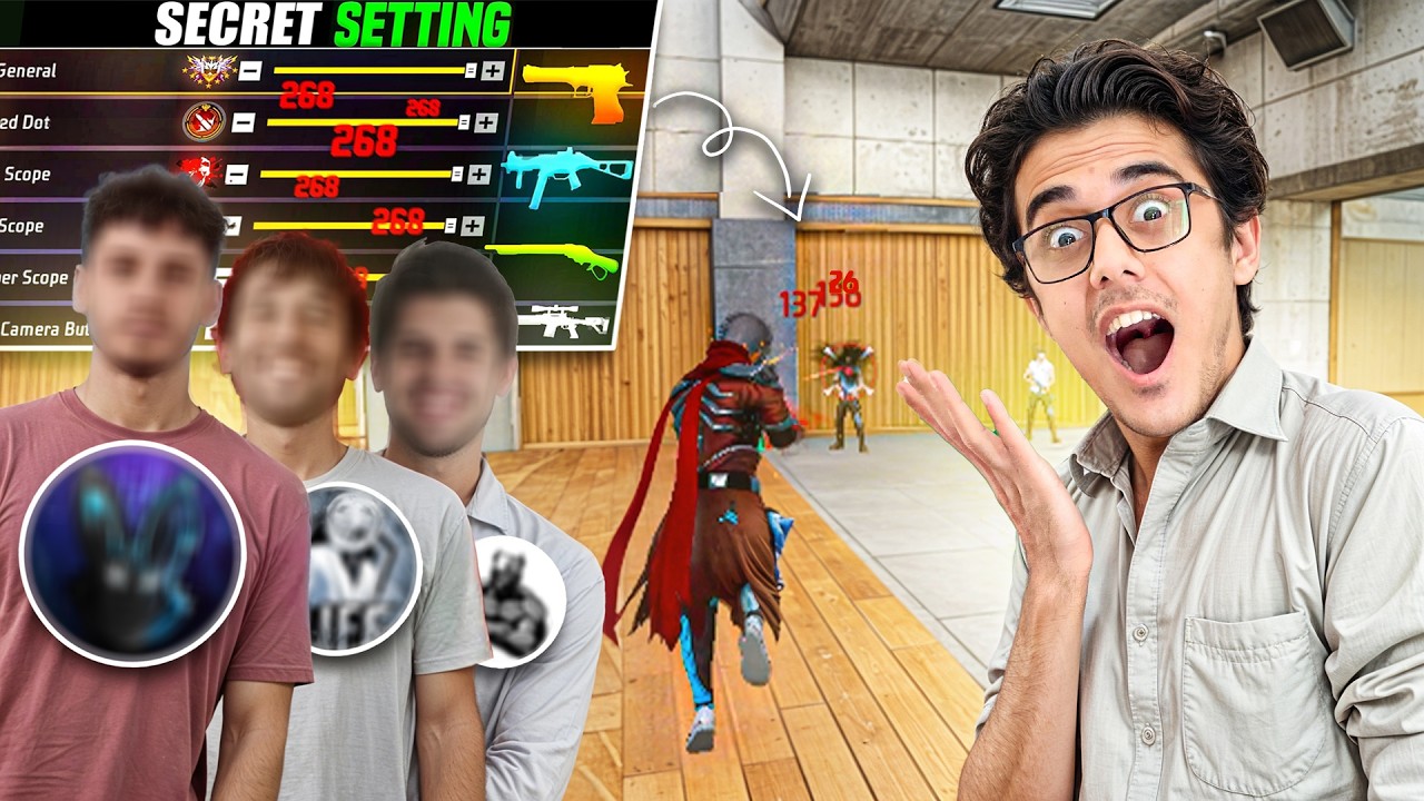 Top Free Fire YouTubers Gave me Their Secret Headshot Settings 😱