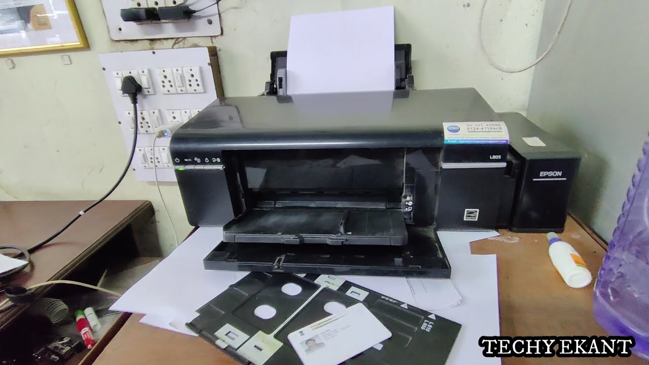 EPSON L805 PVC Card Printer Full Setup Step By Step  in Hindi