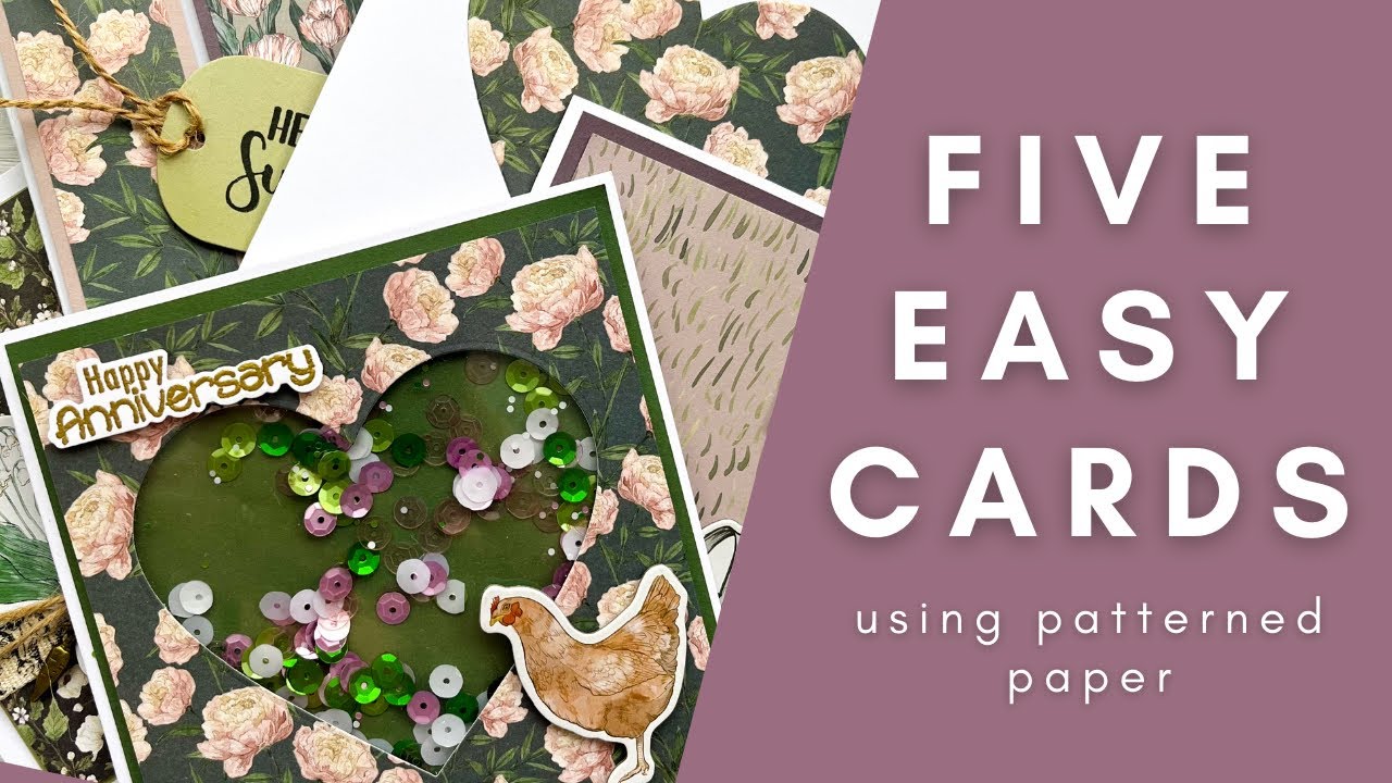 5 EASY cards using PATTERNED PAPER | Craft Consortium #papercraft #cards #cardmaking