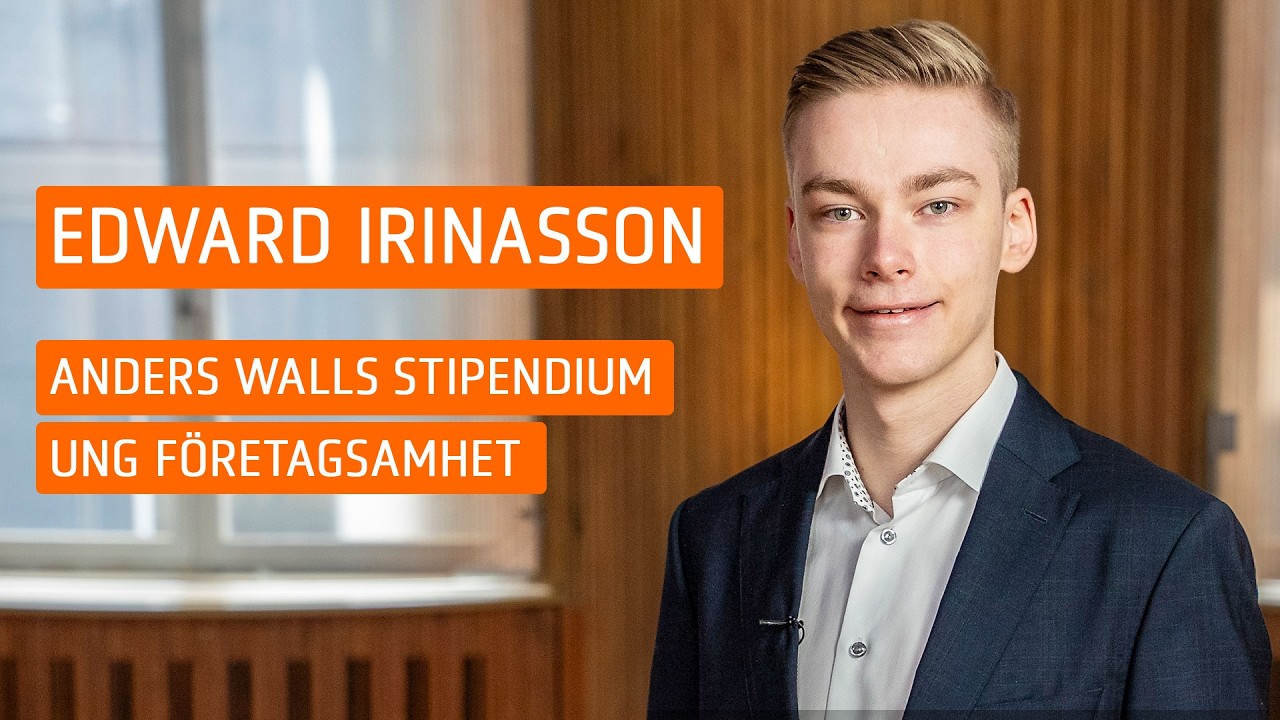 Edward Irinasson tilldelas Anders Walls stipendium för Ung Företagsamhet 2026