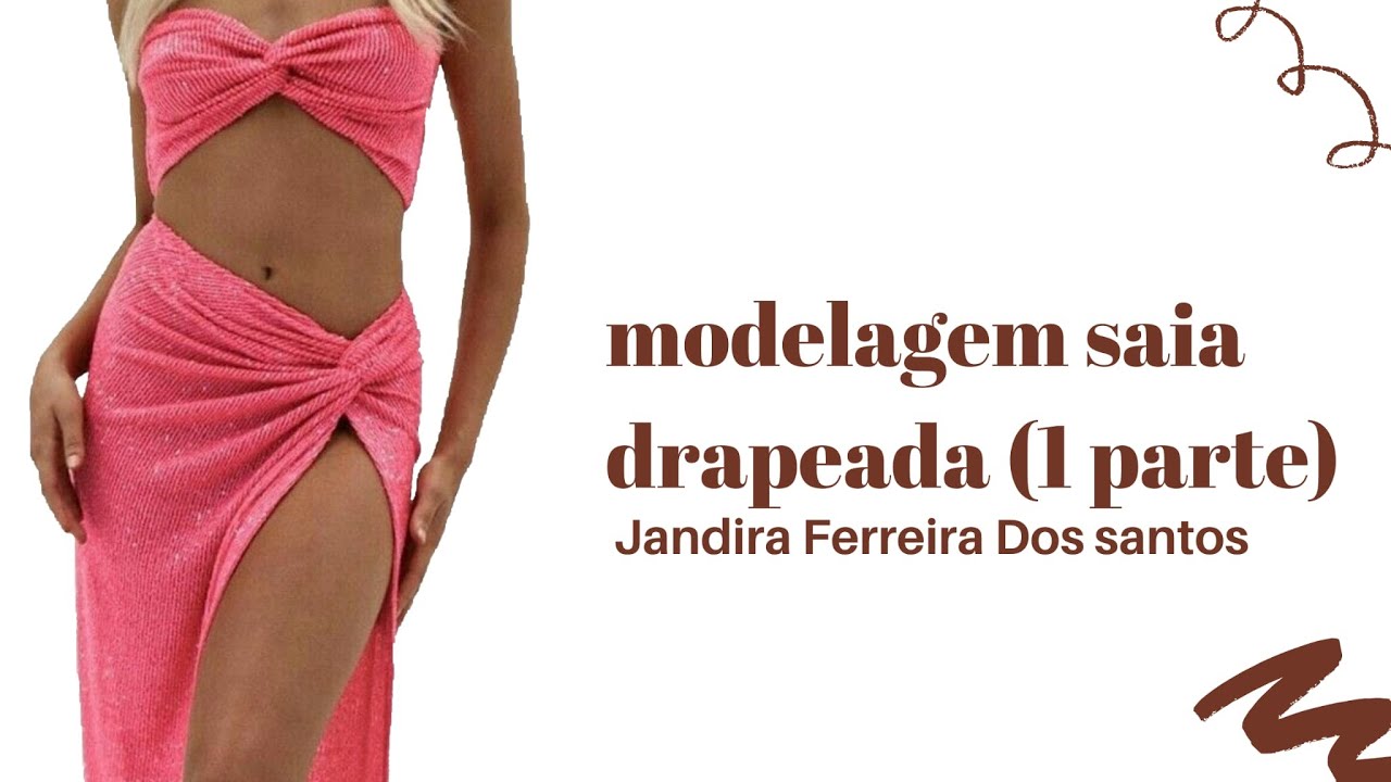 Como Fazer modelagem Saia  drapeada torcida na lateral