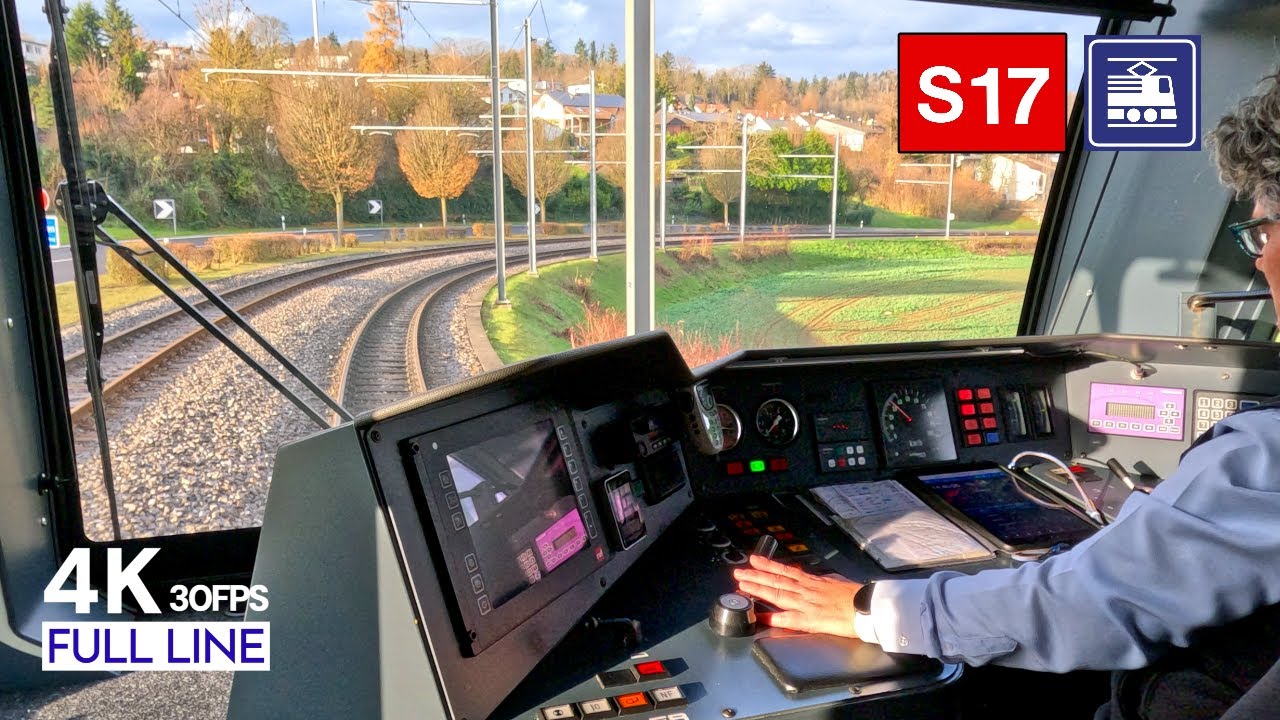 🇨🇭 Cab Ride S-Bahn Zürich (S17) Driver's POV  | Wohlen AG - Dietikon [4K]