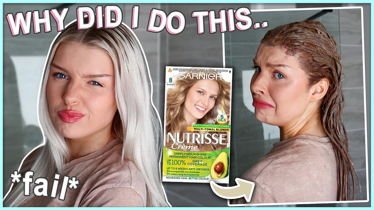 ОКРАШИВАЮ ВОЛОСЫ В БЛОНД С ПОМОЩЬЮ КОРОБОЧНОЙ КРАСКИ | Garnier Nutrisse Blonde 8.0