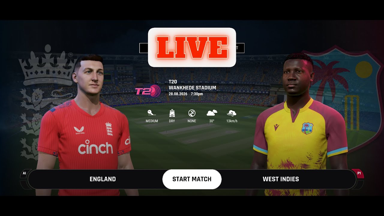 LIVE: T20 World Cup 2026 England VS WestIndies – Cricket 24 Gameplay | Epic Thriller!
