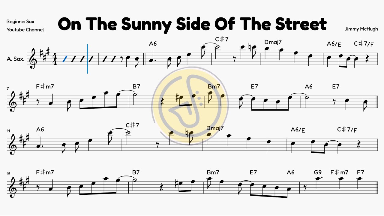 On The Sunny Side Of The Street | ALTO Saxophone Sheet Music