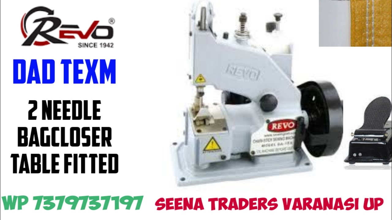 REVO BAG MAKING MACHINE DAD-TEXM (2 NEEDLE BAGCLOSER TABLE FITTED MODEL)