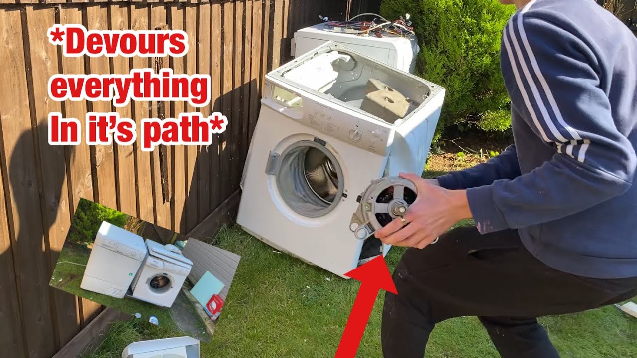 Hotpoint First Edition FEW12 || It chose violence! Washing machine destruction (With best mate)