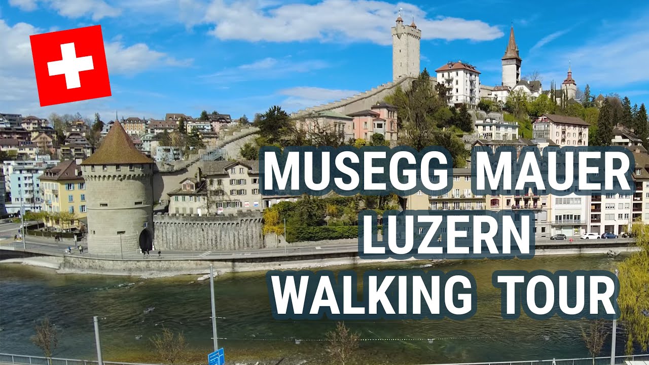 Walking over the Musegg Wall in Lucerne [4k 60p]