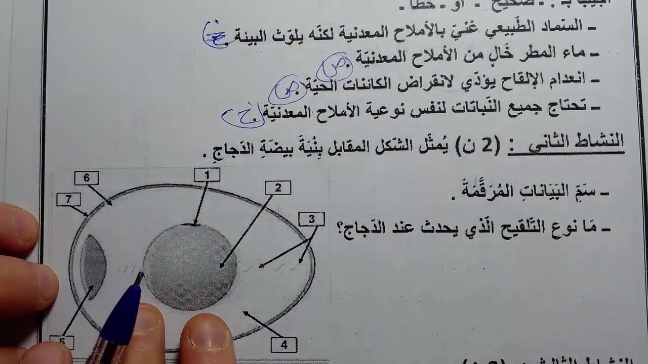 اختبار الفصل الثاني في مادة التربية العلمية للسنة الخامسة ابتدائي 😍 تدي 10 ان شاء الله 