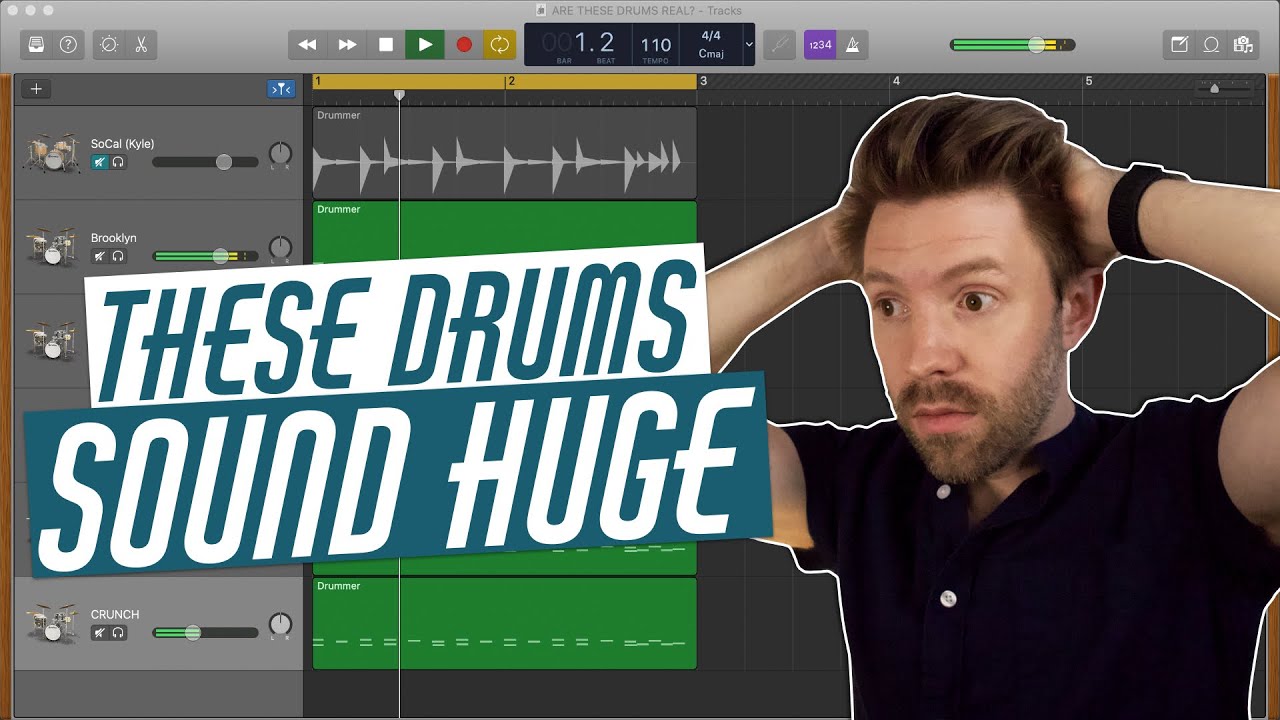 Сделайте так, чтобы барабаны GarageBand звучали РЕАЛЬНО с помощью параллельной компрессии