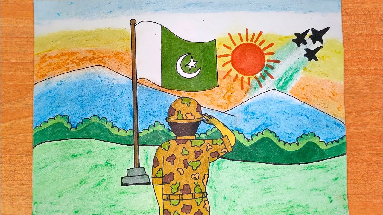 Defence day Chart / 6th September Drawing / Defense Day Easy Drawing / Pakistan Defence Day Poster