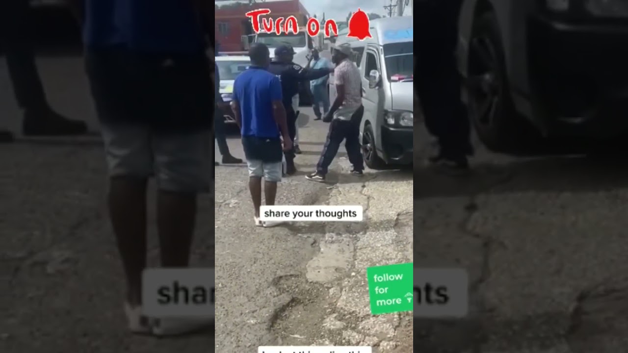 Police beating up man in public