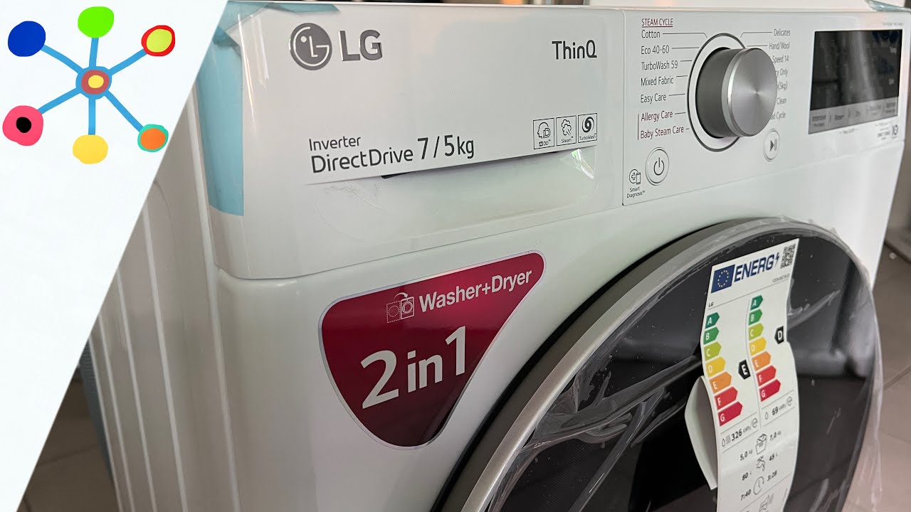 ☀️👚🧦👉 LG F2DV5S7S1E WASH AND DRY SETUP