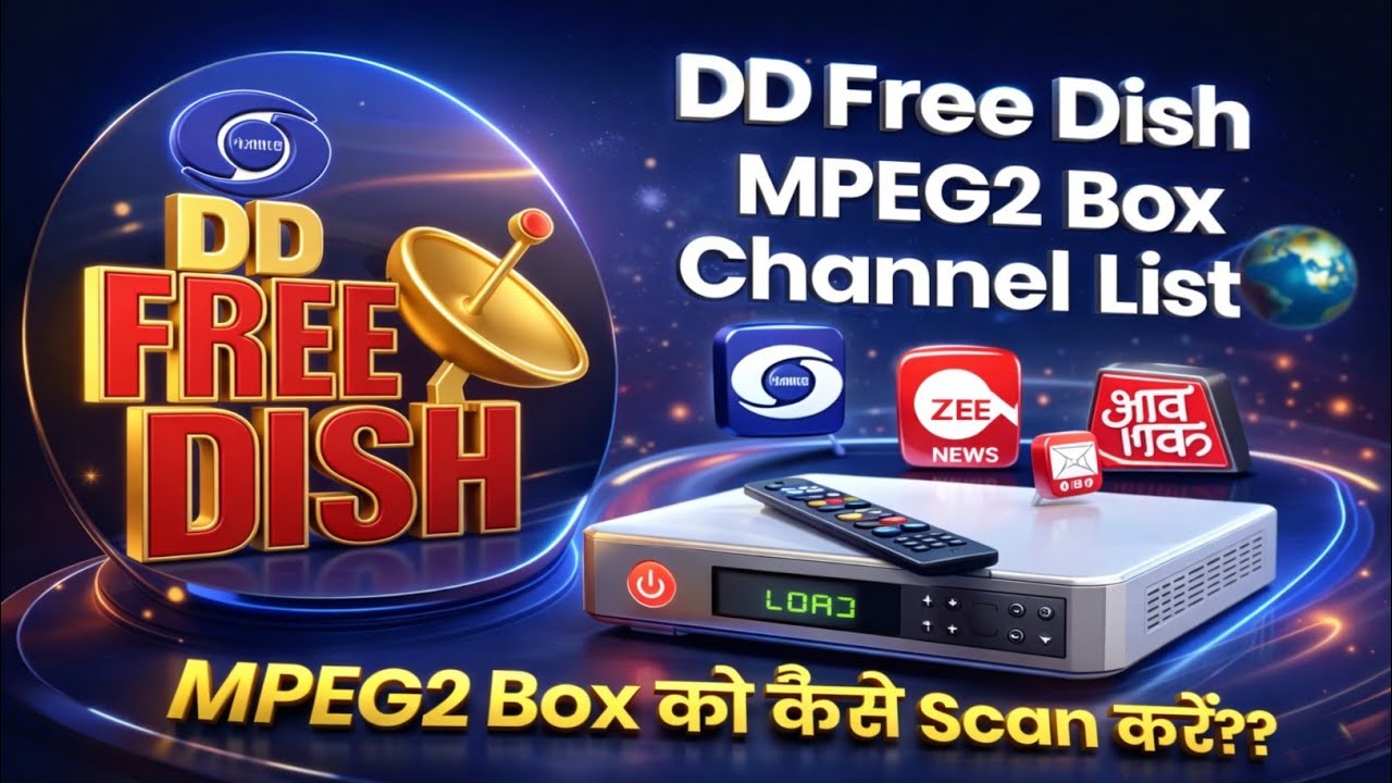 DD Free Dish New MPEG2 Channel List | How to Scan DD Free Dish MPEG2 Box