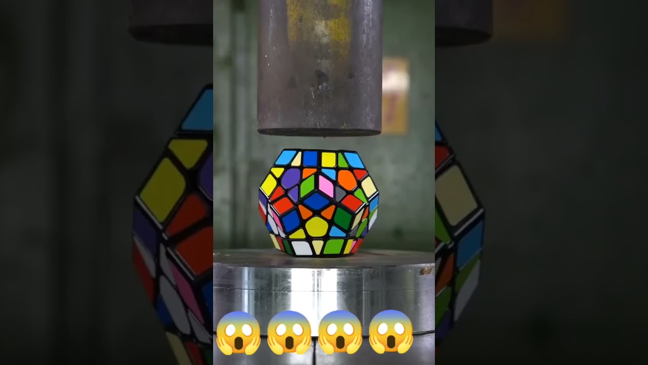 Hydrolic Press # hydrolic Press vs bum#hydrolic vs cube # amazing # famous video #  short video #xxx