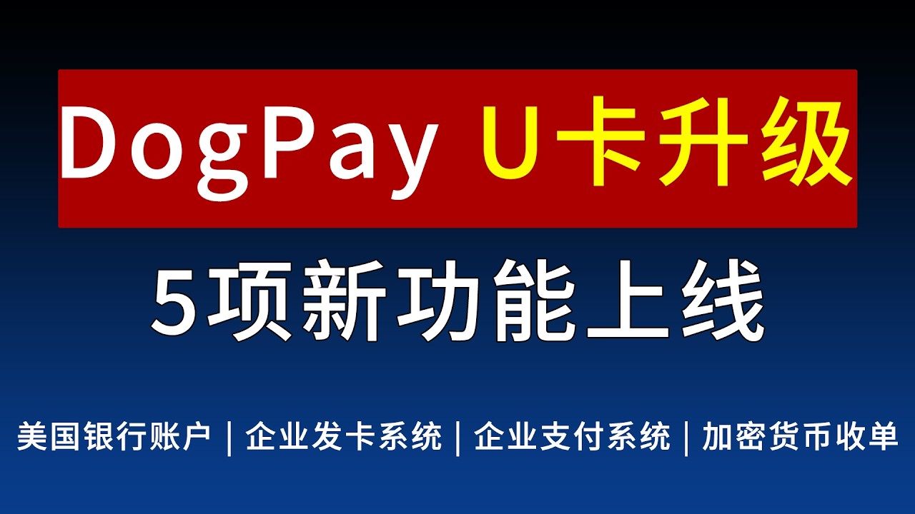 DogPay全新升级：开户个人同名美国银行账户 | 支持ACH入金老虎/盈透证券 | 升级数字全球账户 | 自建USDT加密货币收款码 | U卡全球跨境支付
