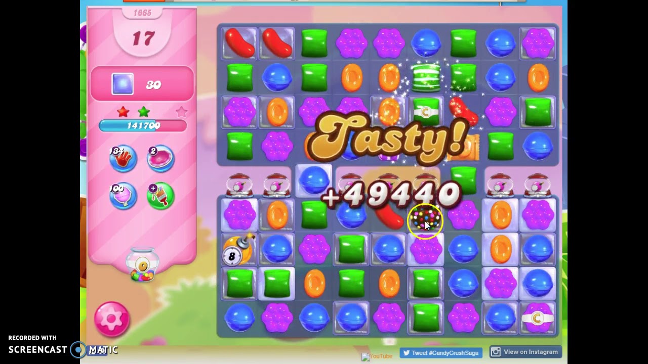 Candy Crush Level 1665 Audio Talkthrough, 3 Stars 0 Boosters