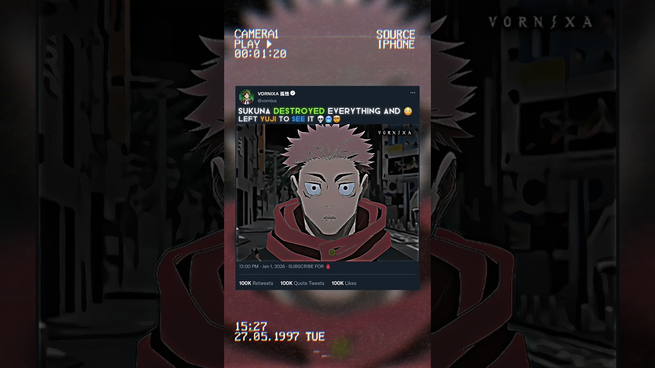 &ldquo;Sukuna Broke Yuji 💀😱| Jujutsu Kaisen -LUZ_ROJA(ULTRA-SLOWED) #sukuna #shorts #sound #jjk