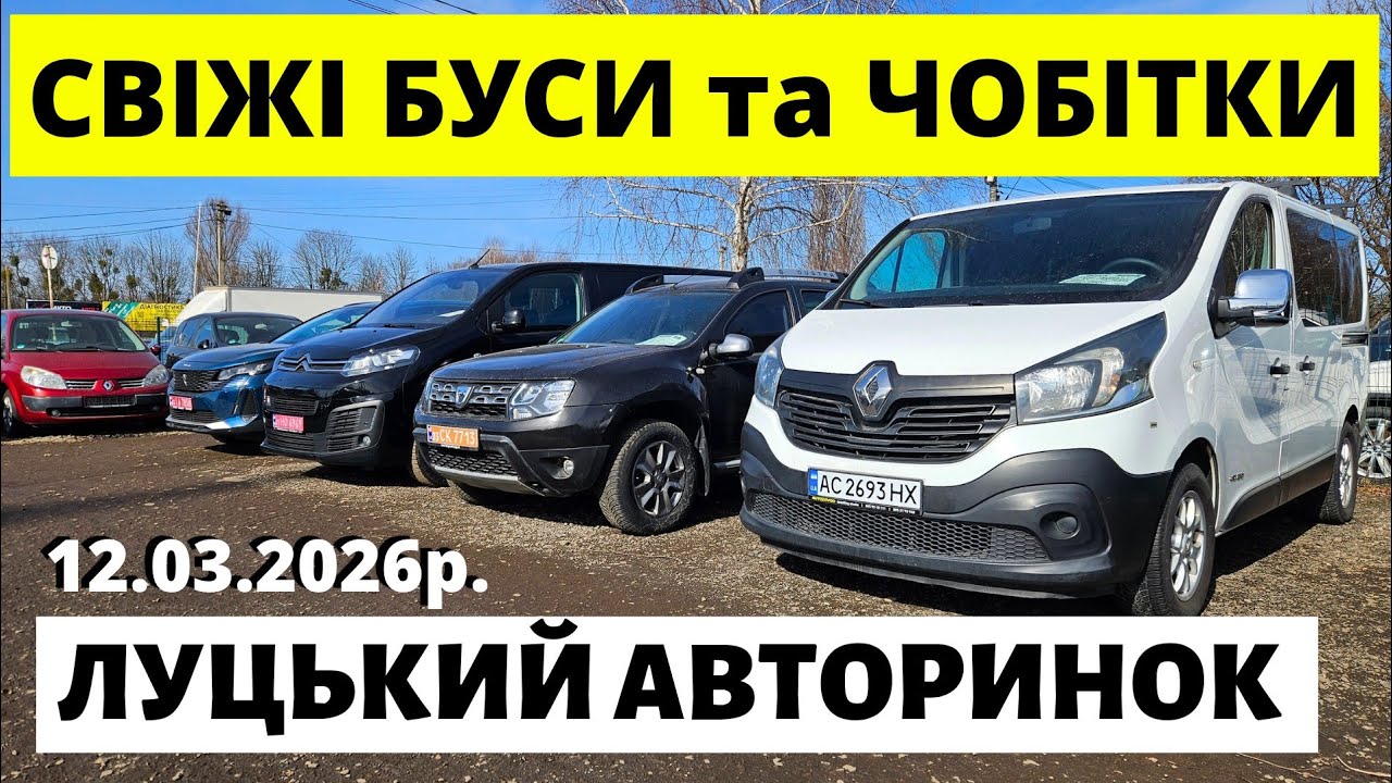 СВІЖІ БУСИ ТА ЧОБІТКИ НА ЛУЦЬКОМУ АВТОРИНКУ / 12.03.26р. #автопідбірлуцьк #автопідключ #автобазар