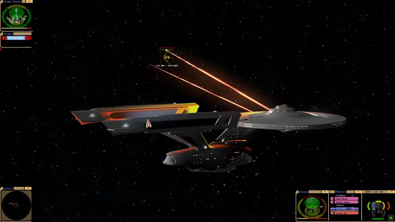 Star Trek Bridge Commander USS Enterprise-A vs Bird of Prey